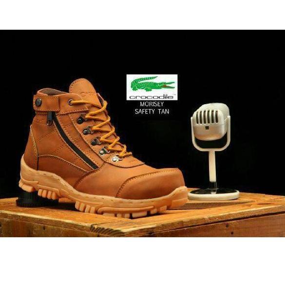 Sepatu Boots Pria Crocodile Morisey Safety / Ujung Besi  –BJR.10Jn22c