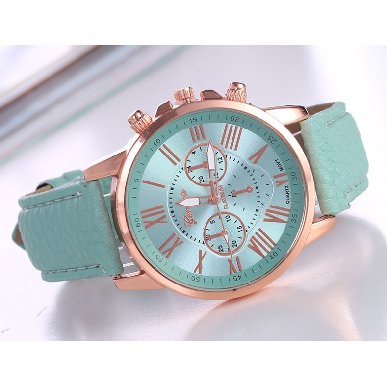 Grosir - J028 Jam Tangan Geneva / Analog Quartz / Jam Tangan Cewek / Arloji / Kulit
