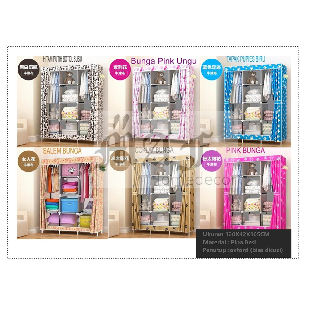 LEMARI MURAH/ LEMARI PORTABLE MURAH/ LEMARI KAIN/ LEMARI PAKAIAN PORTABLE JUMBO