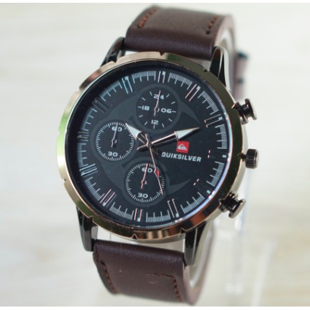 BAJ JAM TANGAN MURAH PRIA QS QUICKSILVER LEATHER CHRONO VARASI QS006 ring rose