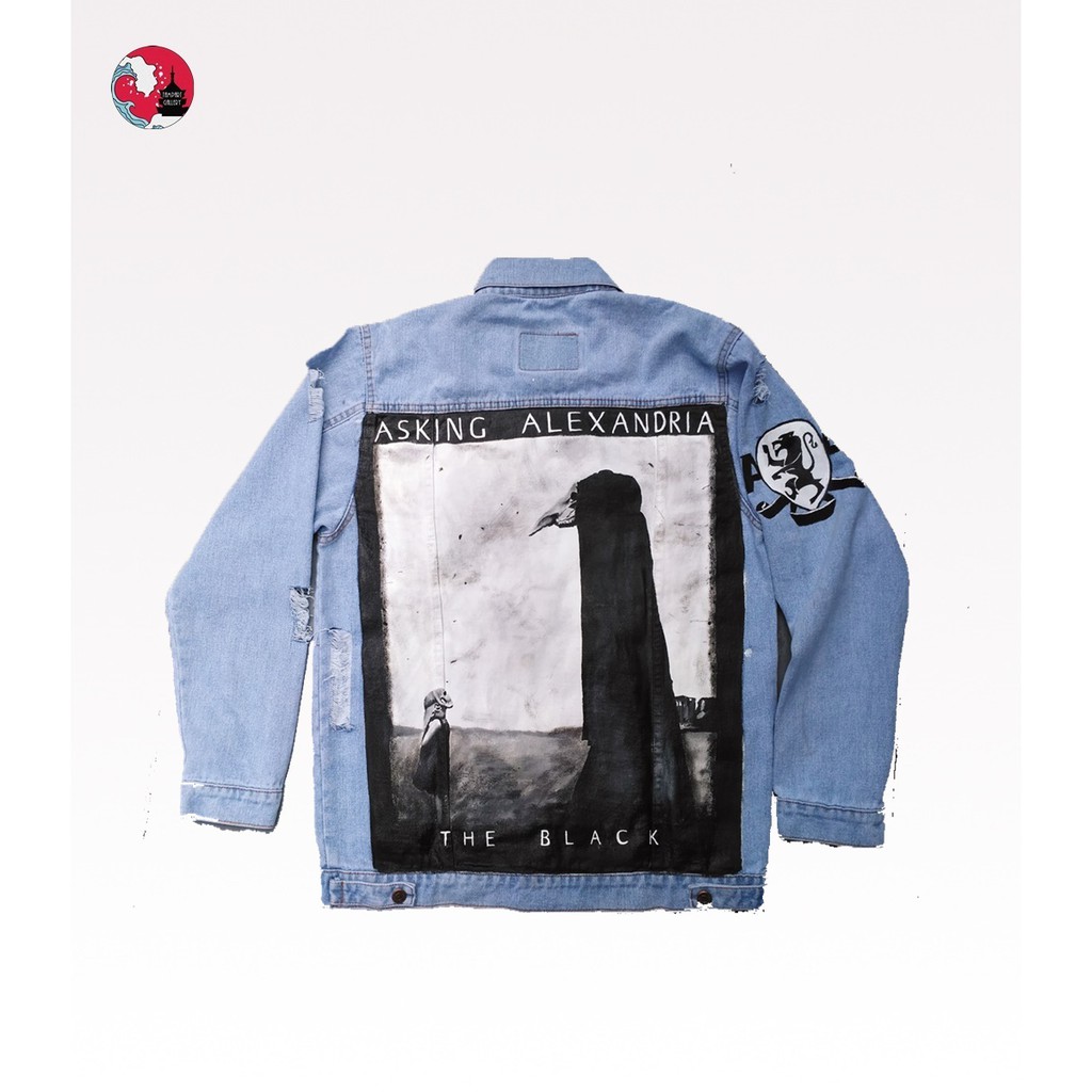 Jaket Lukis Levis Jeans Denim Band Asking Alexandria
