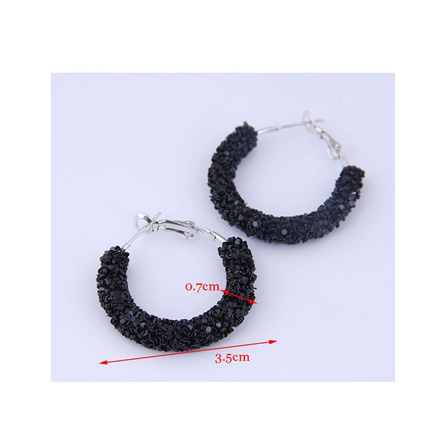 LRC Anting Tusuk Fashion Color Sequin Ear Studs A59891