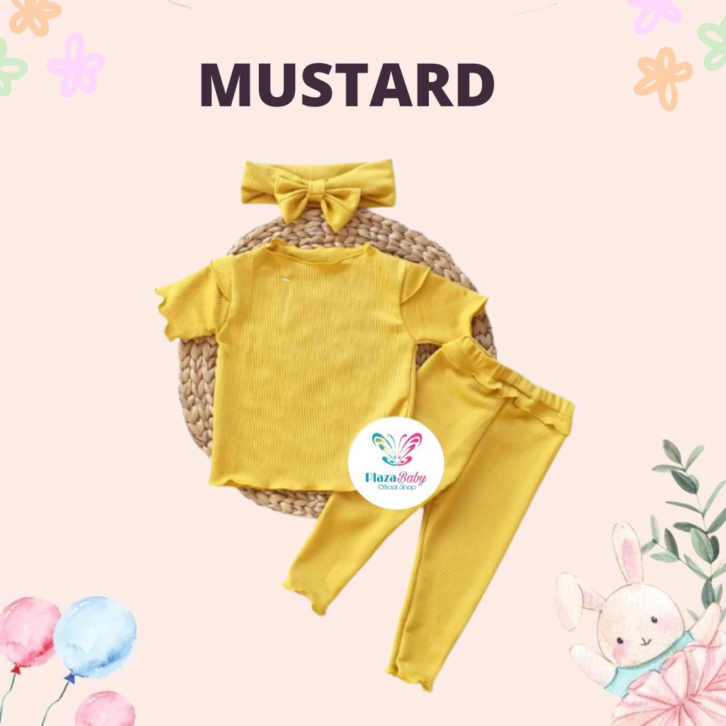 Plazababyku BBB VINCY setelan anak perempuan jumper bayi motif bunga lucu free headband