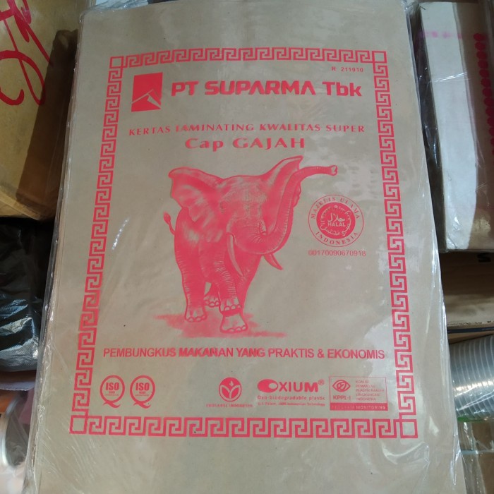 

bg20t01r Kertas Nasi Cap Gajah(Isi 250) | Bungkus Nasi Besar | Pembungkus Sv012Ss