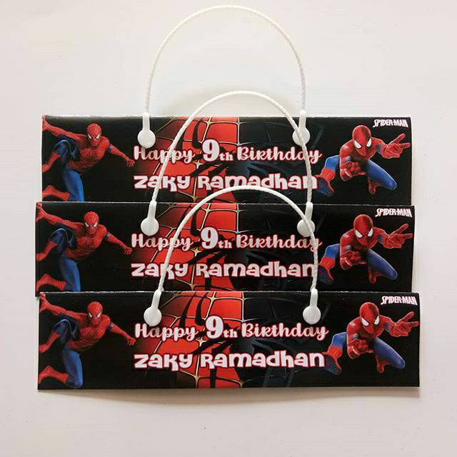 

Label Snack / Goodi Bag Tema Spiderman (custom) label + tali + plastik