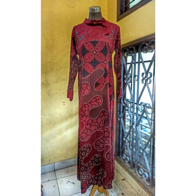 Gamis Syari Bordir Batik Zikin Size M Shopee Indonesia