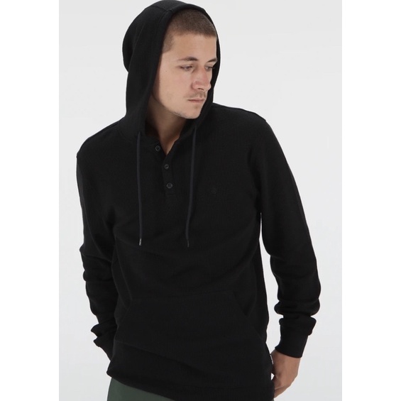 Volcom thermal jacket black logo black