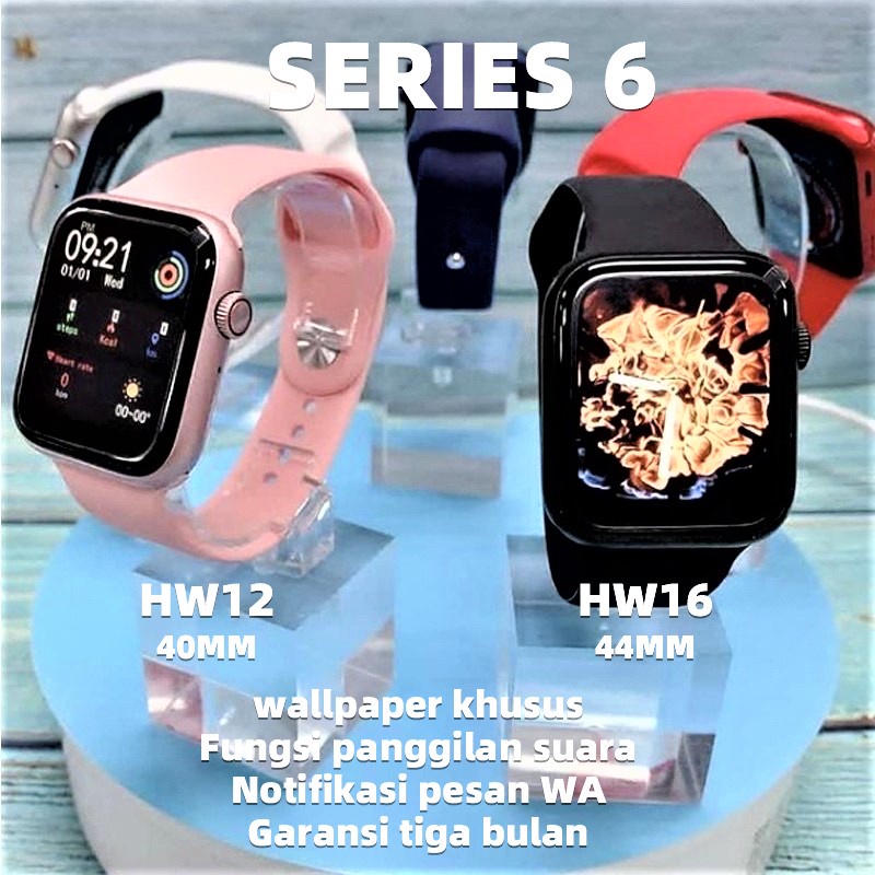 Garansi ❤️IWO HW12 | HW16 | HW22 | SERIES 6 Watch 6 Smartwatch Bluetooth Call Custom Wallpaper WA Message Notification