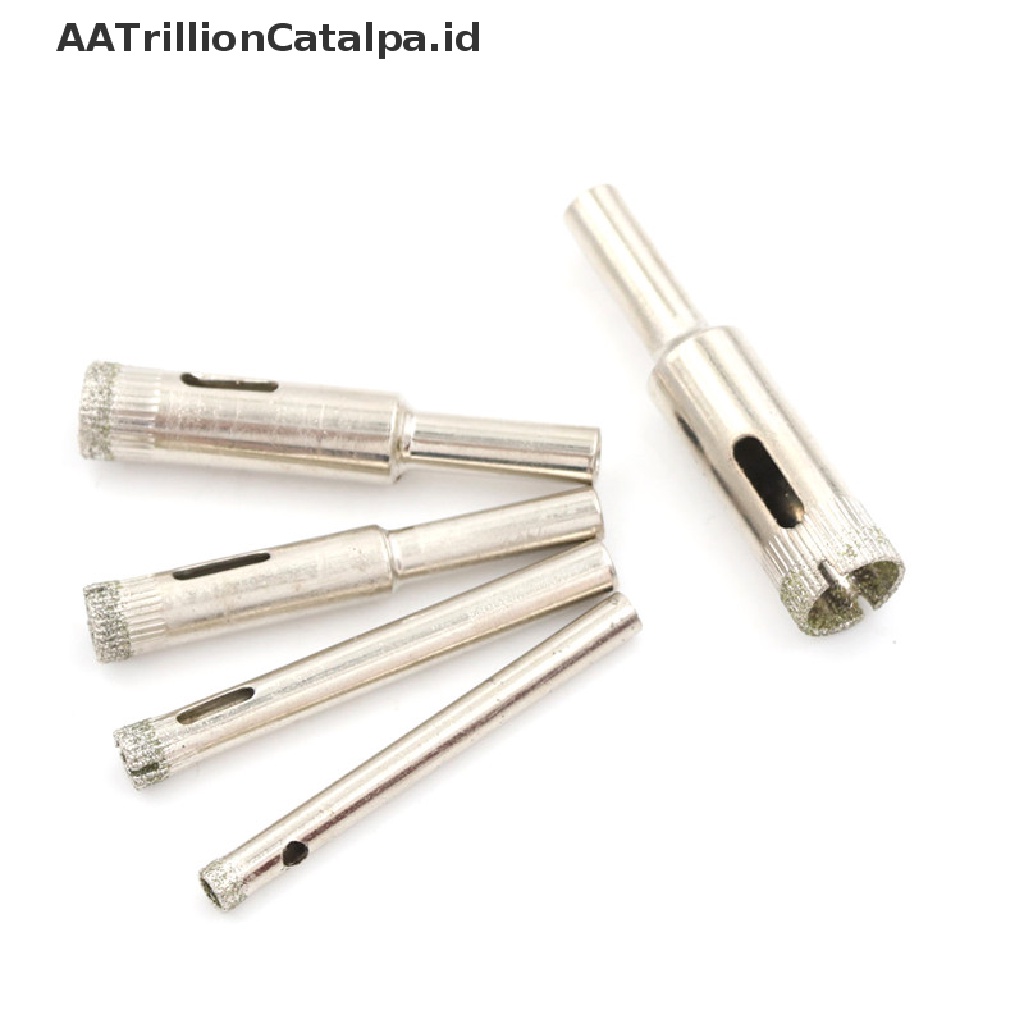 Aatrillioncatalpa 5pcs Mata Bor Diamond Hole Saw 5-12mm Untuk Pemotong Kaca / Keramik