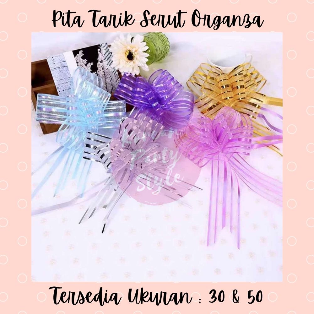 

KOREAN PITA TARIK SERUT TRANSPARAN ORGANZA PITA BUKET BUNGA UK 30 MM/50 MM PITA PRAKTIS