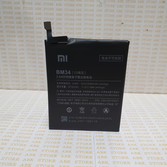 Batre Baterai Battery Xiaomi MI Note Pro BM34 Original