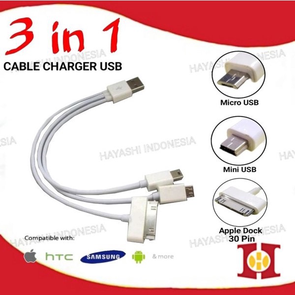 Kabel USB Cable Micro Mini 30 Pin Data Charger Android Iph0ne Ipad