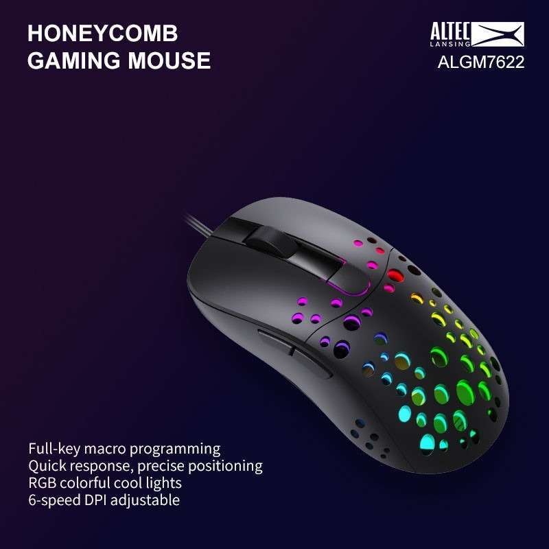 Mouse Gaming Altec Lansing ALGM 7622   RGB Backlight Black  8000 DPI