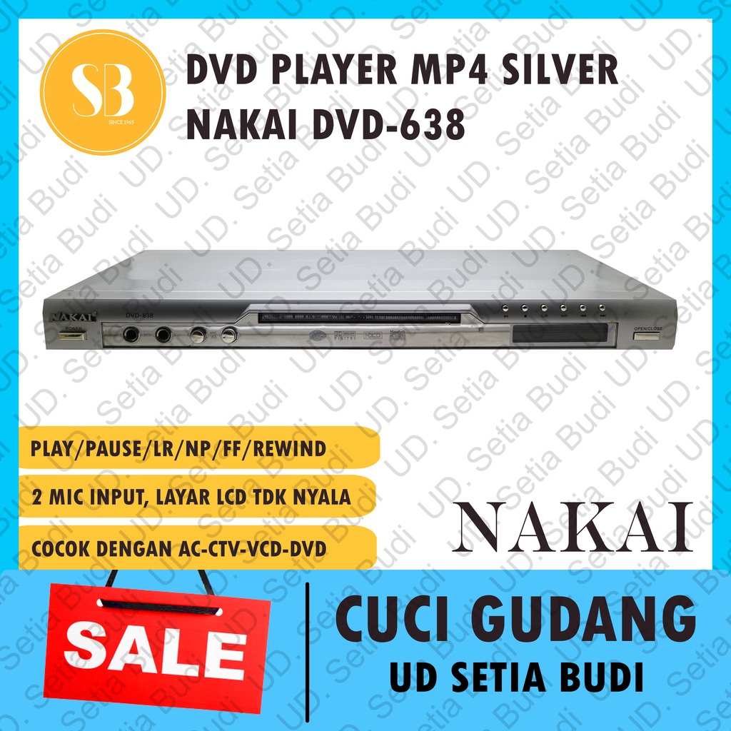 DVD Player MP4 Nakai DVD-638 Baru dan Murah Asli Jepang