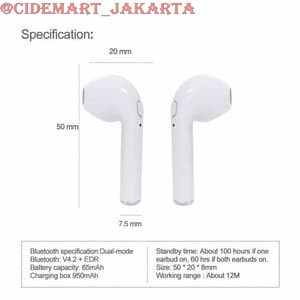 [BISA COD] HEADSET BLUETOOTH I7S EARPHONE WIRELESS TERMURAH!