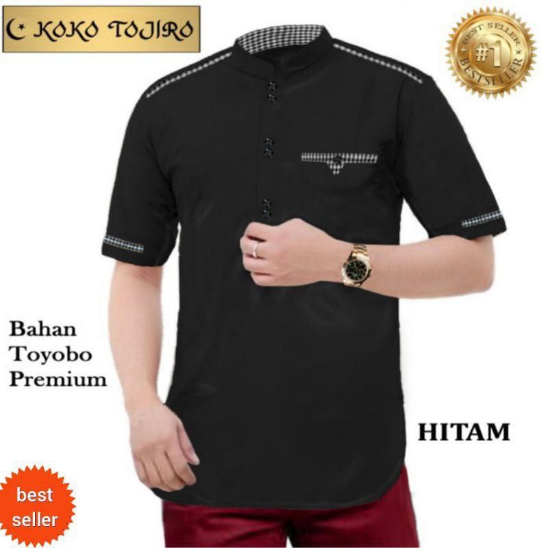 Koko Kurta Dewasa Lengan Pendek BAHAN TOYOBO ORIGINAL Adem Serap Bisa Cod Marun /kunyit /Putih /Navy /Toska / Cream /Coklat /Abu abu / Hitam