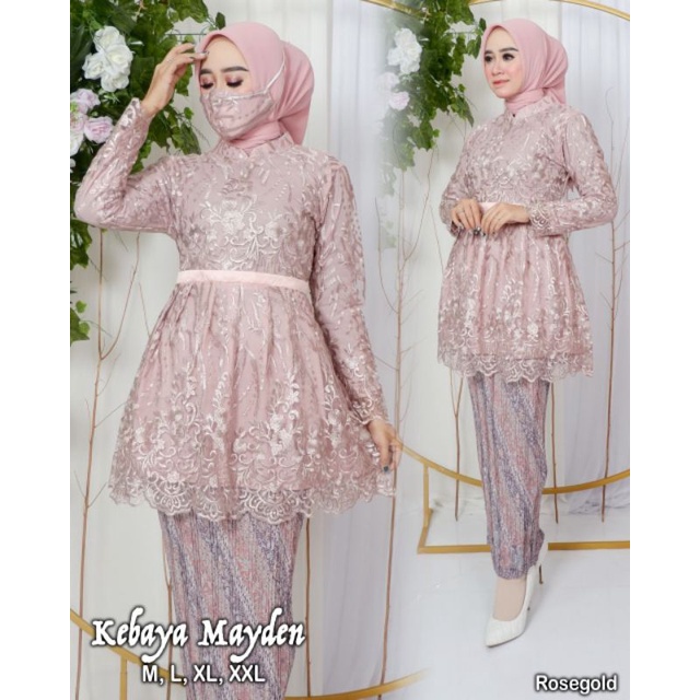 Set Kebaya Semi Tunik Mayden AD / Kebaya Wisuda Modern / Kebaya Bridesmaid / Kebaya Blouse Brukat Modern / Kebaya Modern / Kebaya Lamaran