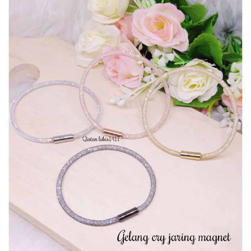 Gelang gliter magnet crystal