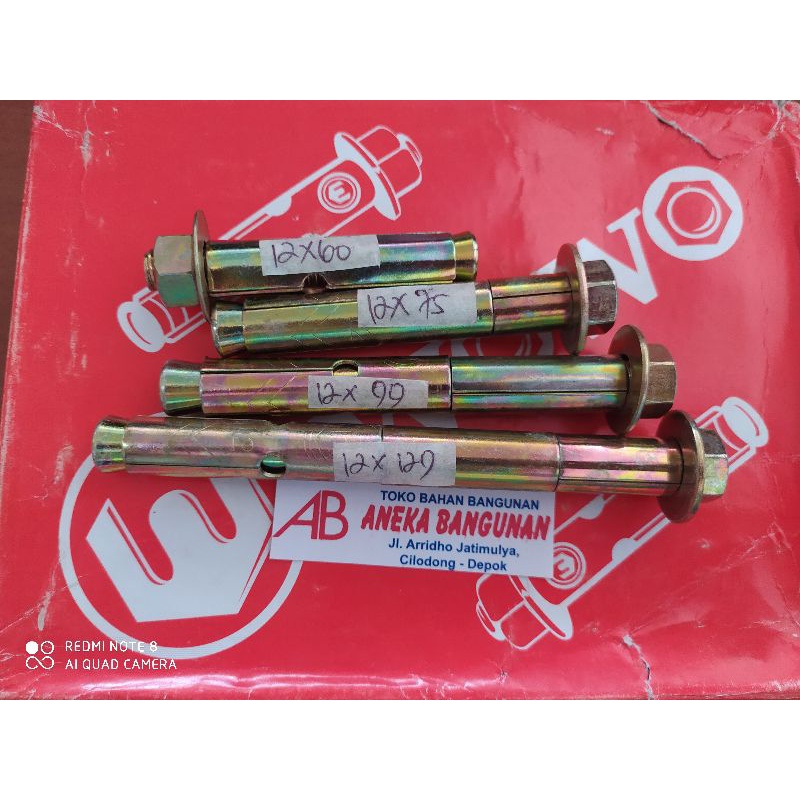Dinabolt - Baut Beton - Baut Tanam Tembok Beton 12 mm Harga per pcs