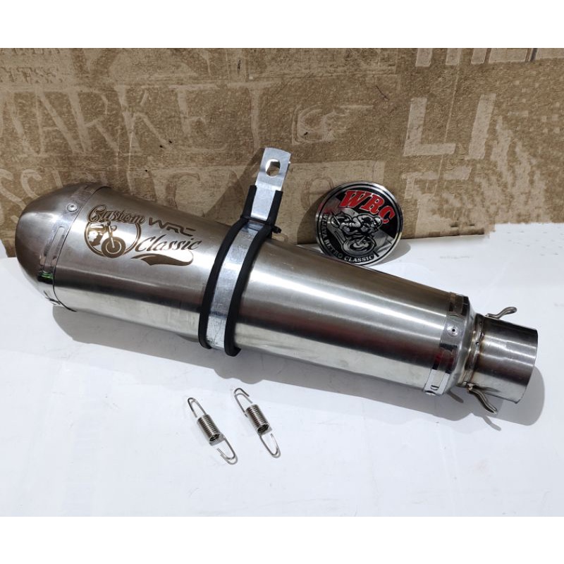 Silincer Knalpot Custom Racing WRC Classic model Alpukat Stainless Japstyle
