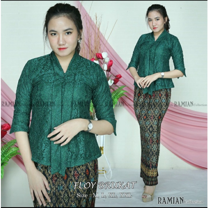 Set Kebaya Rok floy BROKAT lengan 7 / 8