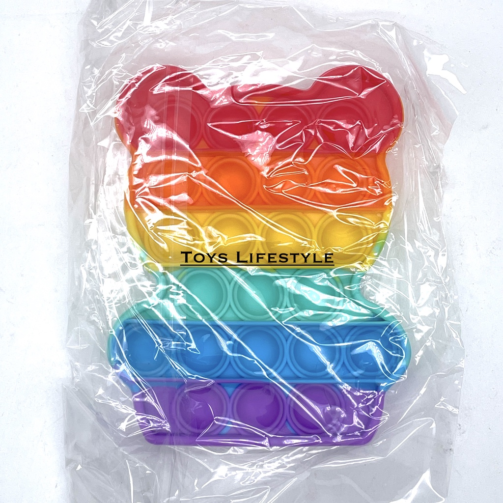 Mainan Pop It Anak Rainbow Multicolor Fidget Toy Push Bubble (MURAH)-Teddy