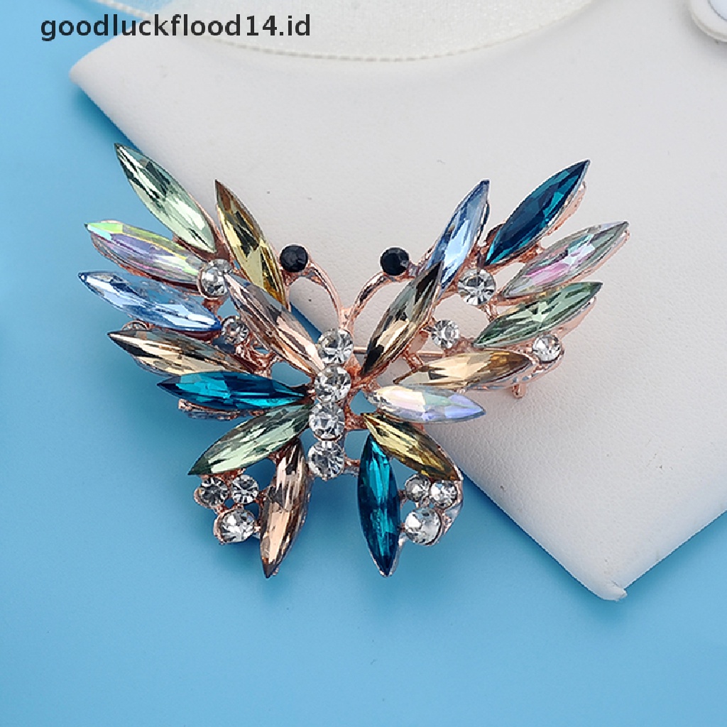 [OOID] Fashion Colorful Crystal Brooch Pins Animal Butterfly Enamel Women Gifts Jewelry ID