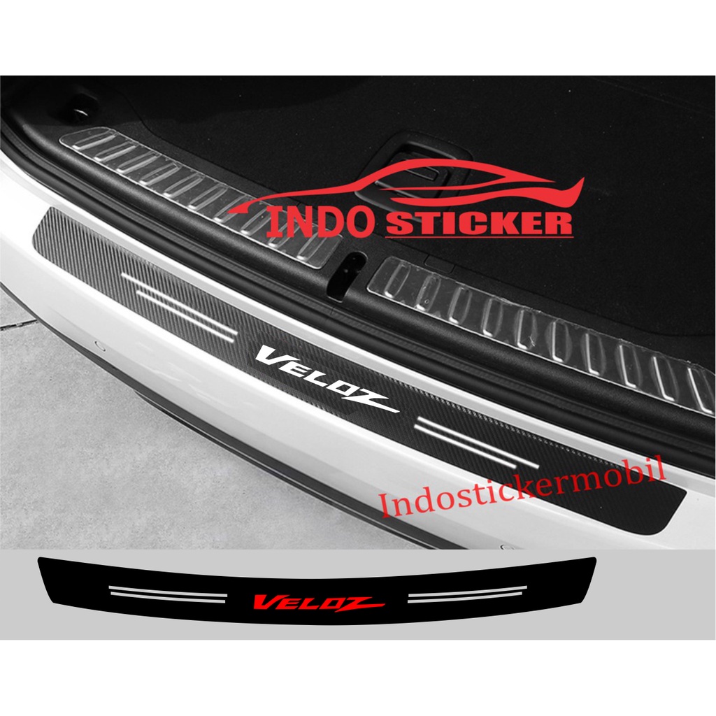 STICKER MOBIL VELOZ STICKER KARBON 3D PIJAKAN BUMPER BAGASI BELAKANG MOBIL TOYOTA AVANZA VELOZ