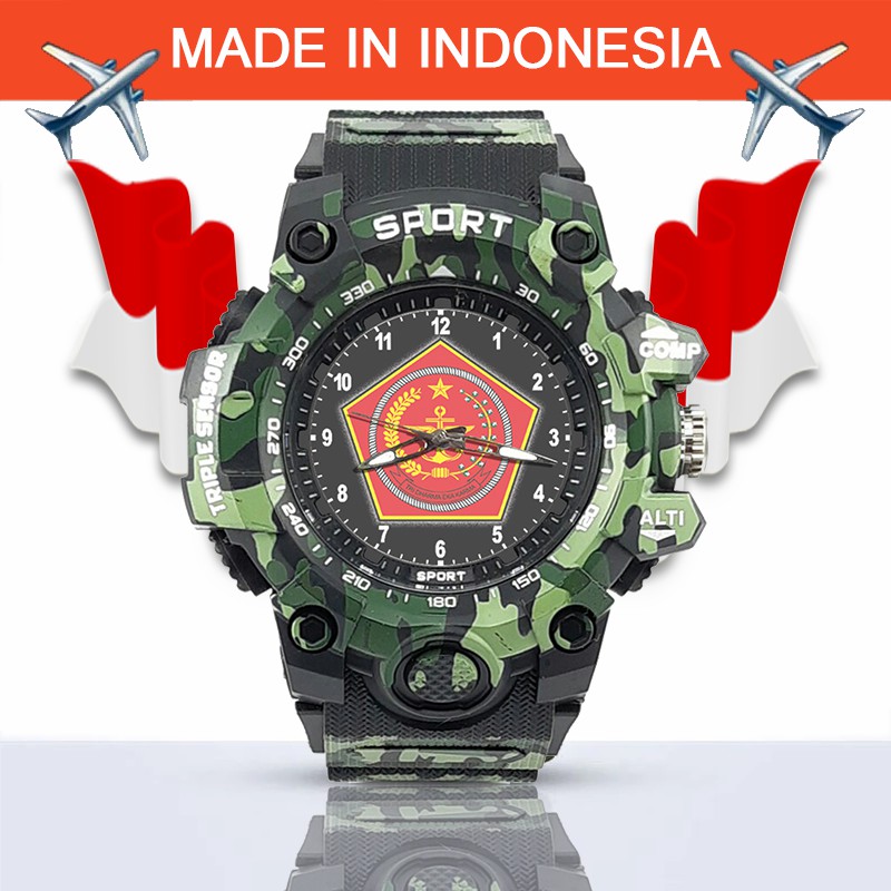 {Istimewa} Jam Tangan TNI - Hitam Army Water Resistant