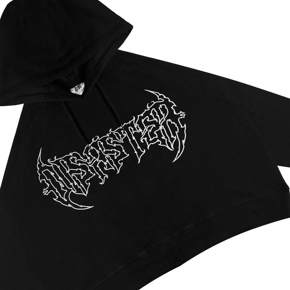 Harga TERMURAAH.. GRDT Dstr Hoodie Oversize Crop Top Black