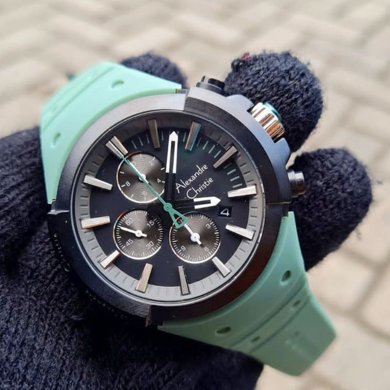 Jam Tangan Alexandre Christie Ac 6566 Mc Rubber Original