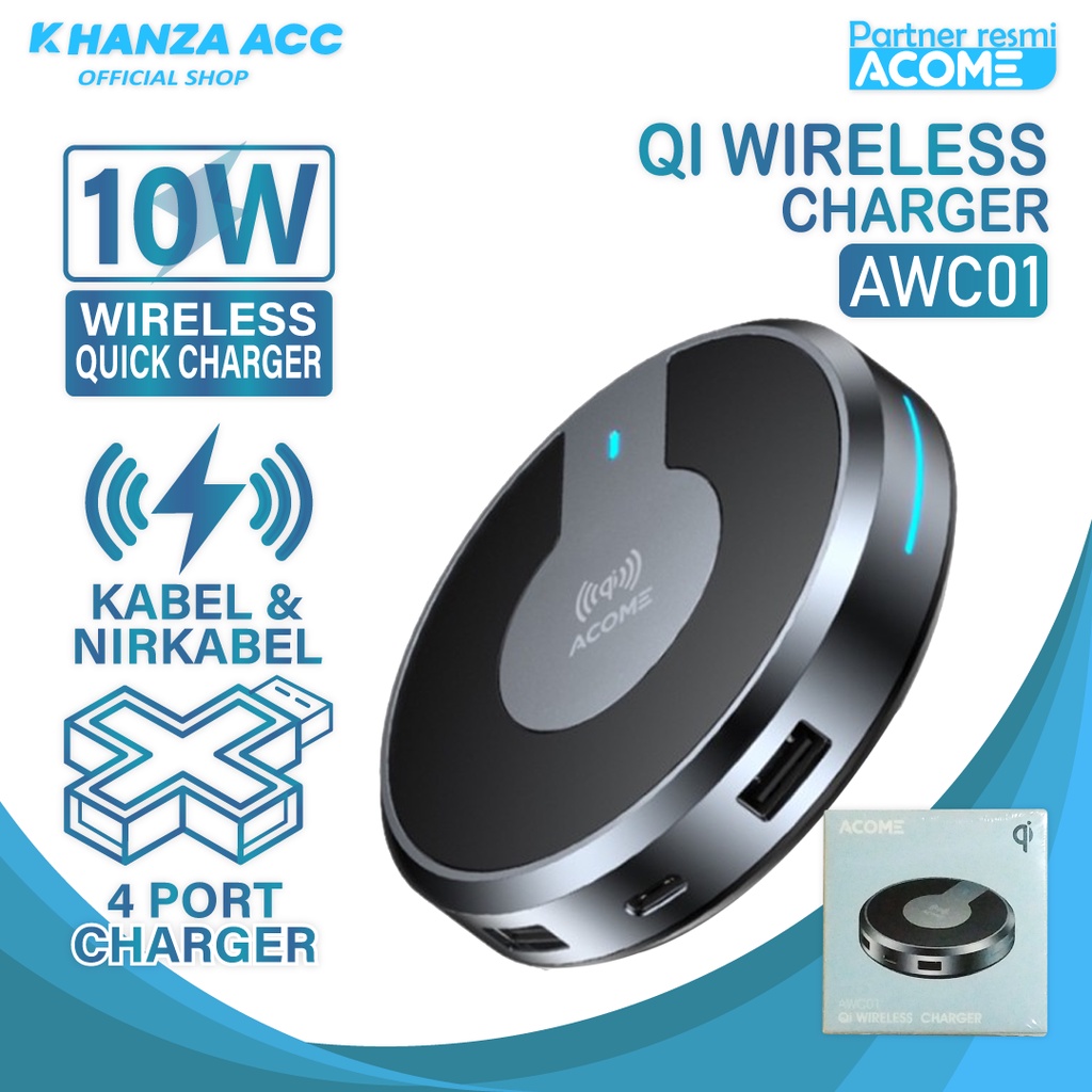 KHANZAACC ACOME AWC01 Wireless Charging QI Quick Charge 10W 4Port