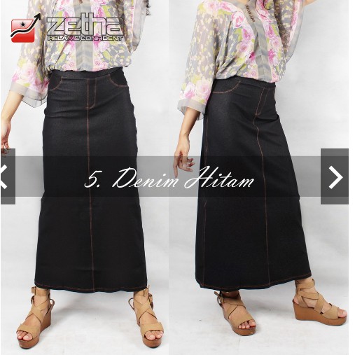 Rok Zetha Denim Hitam