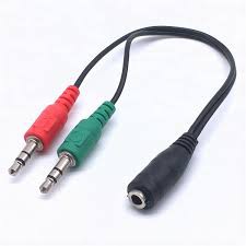 Kabel Jack Audio 3.5mm Female ke Dual 3.5mm Male HiFi (Mic+Hear)