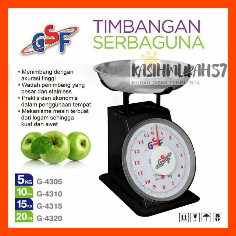 TIMBANGAN BUAH DAGANG LAUNDRY GSF DAGING ANALOG MANUAL 5KG 10KG 15KG 20KG