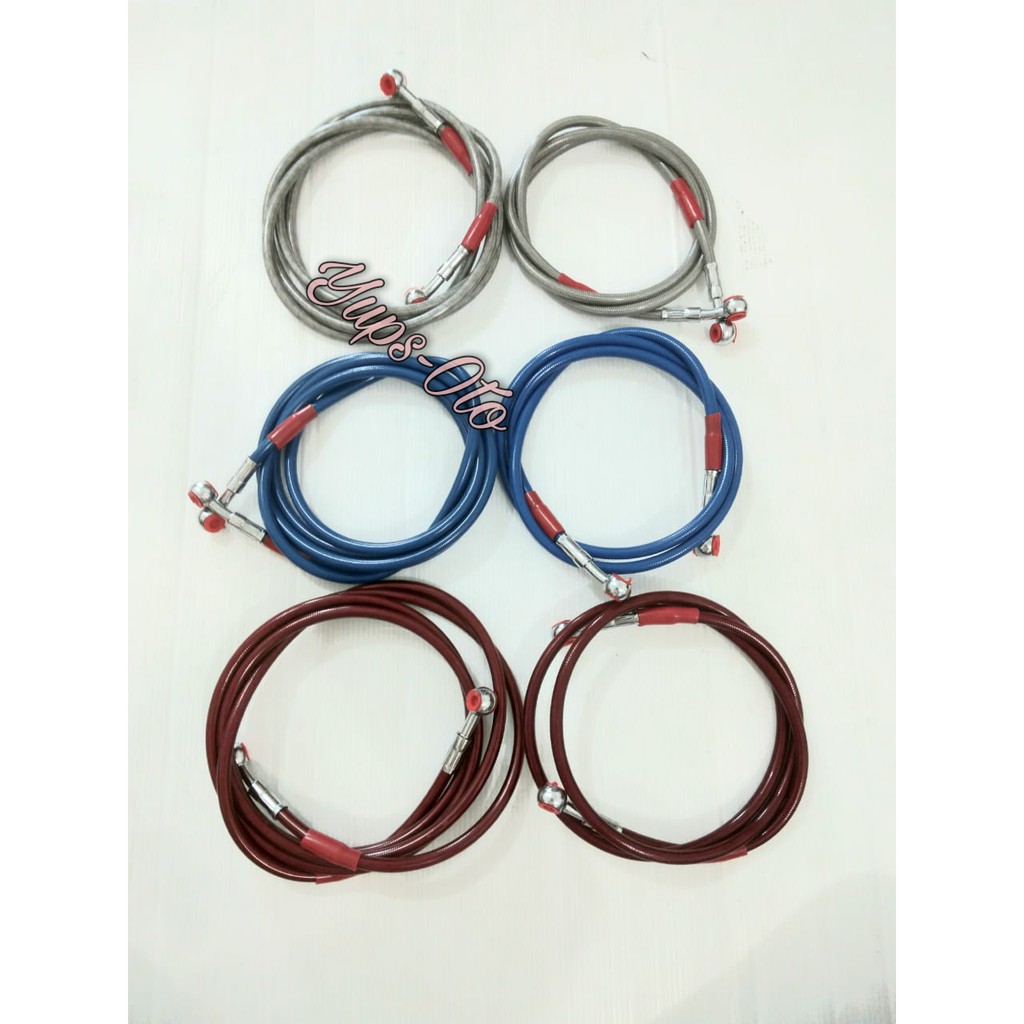 SELANG REM DEPAN BELAKANG 130CM 215CM 1SET NMAX AEROX PCX SELANG REM 135CM SELANG REM 215CM SELANG REM MOTOR UNIVERSAL SERAT WARNA