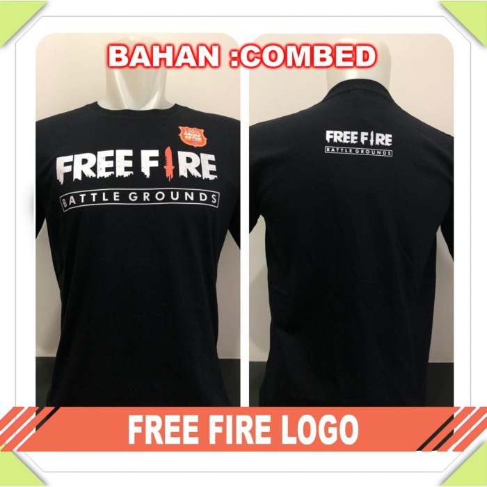 BAJU DISTRO MURAH FREE FIRE LOGO KEREN