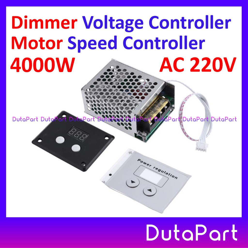 Dimmer AC 220V 4000W SCR Voltage Regulator Kecepatan Motor Suhu With Panel Button