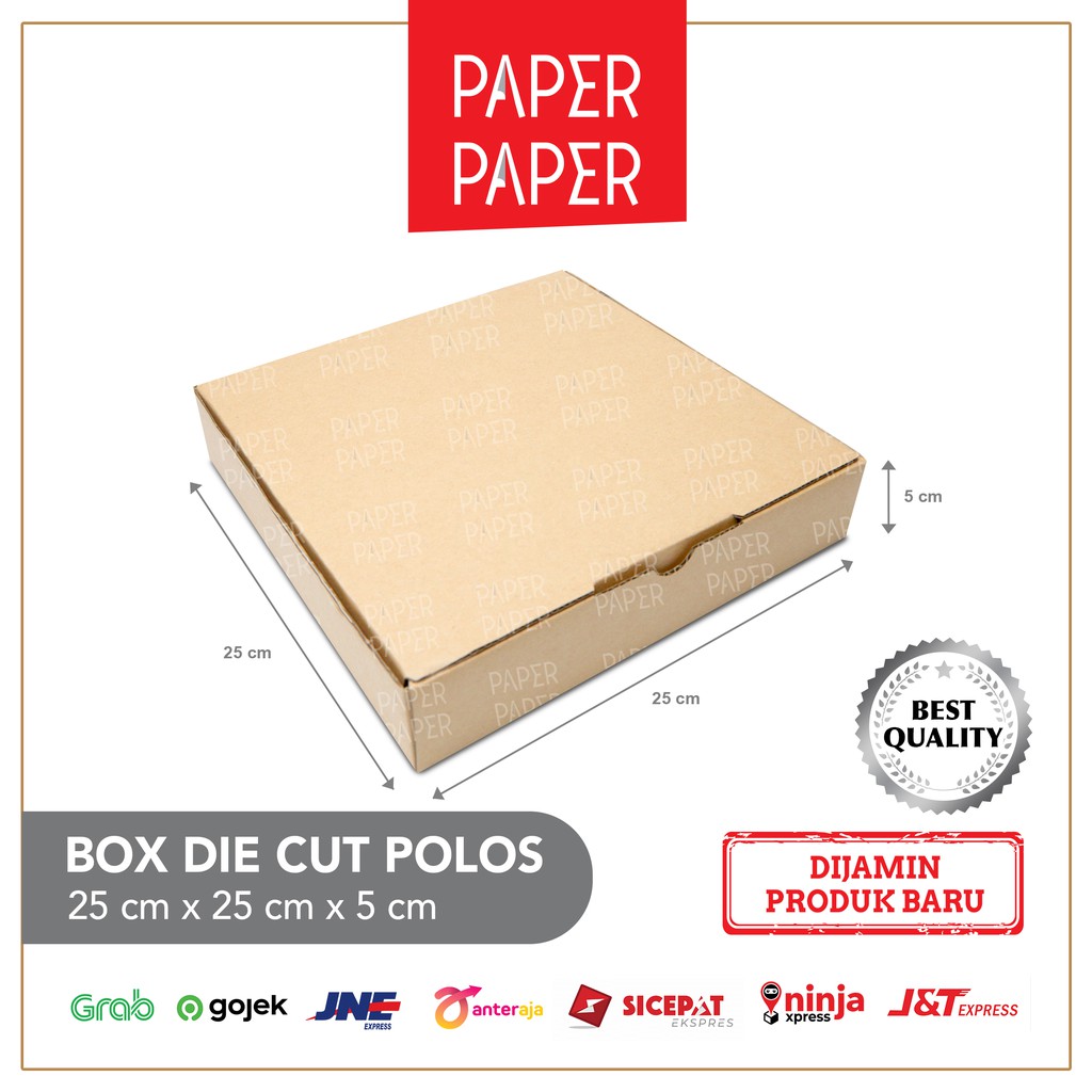 

Kardus Box Karton Die Cut 25X25X5 Polos - Baru - Murah
