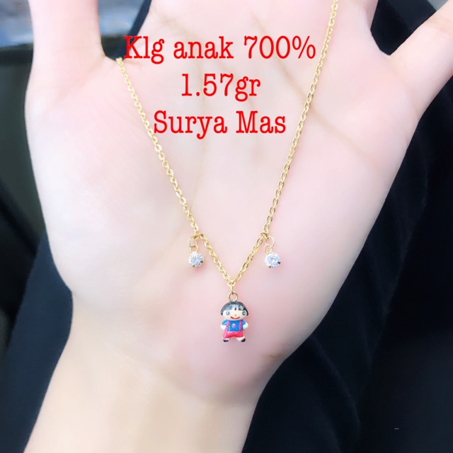 Kalung anak buah emas 700%