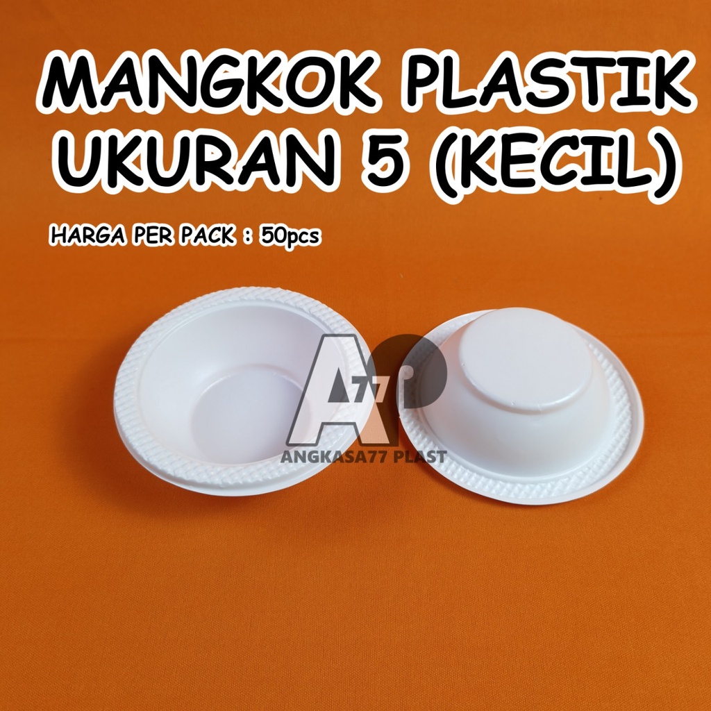 Mangkok Plastik M5 Ukuran Kecil / Mangkok Pesta sekali pakai (ISI 50)
