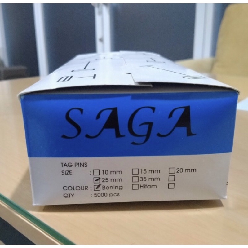 

Tag Pin Bening SAGA 5.000 pcs per box, bahan PP