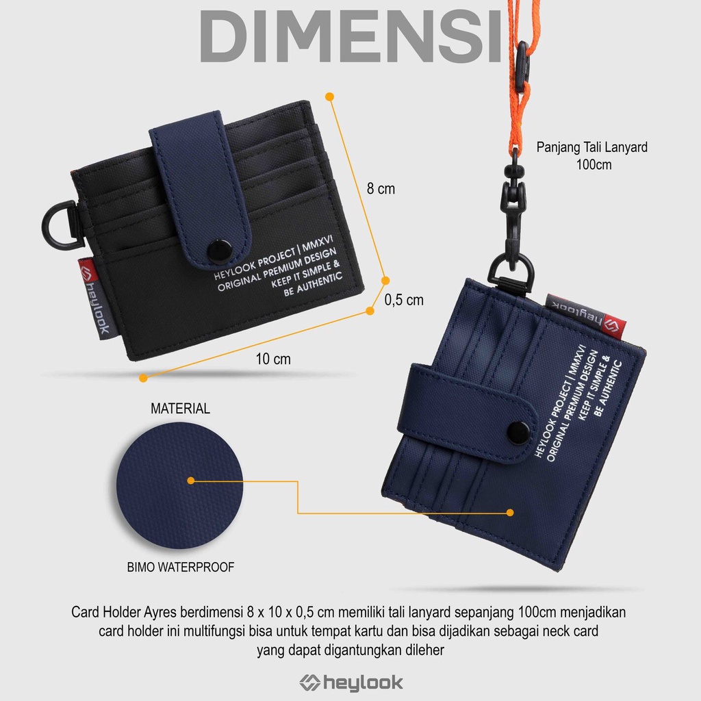 HEYLOOK Project - Card Holder AYRES Waterproof Neck Bag Domper Kartu Coin