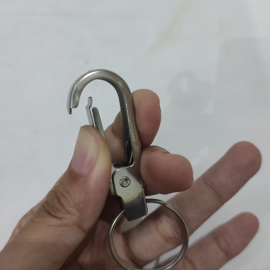 Gantungan Kunci ganci kait per quick release Besi Single Ring