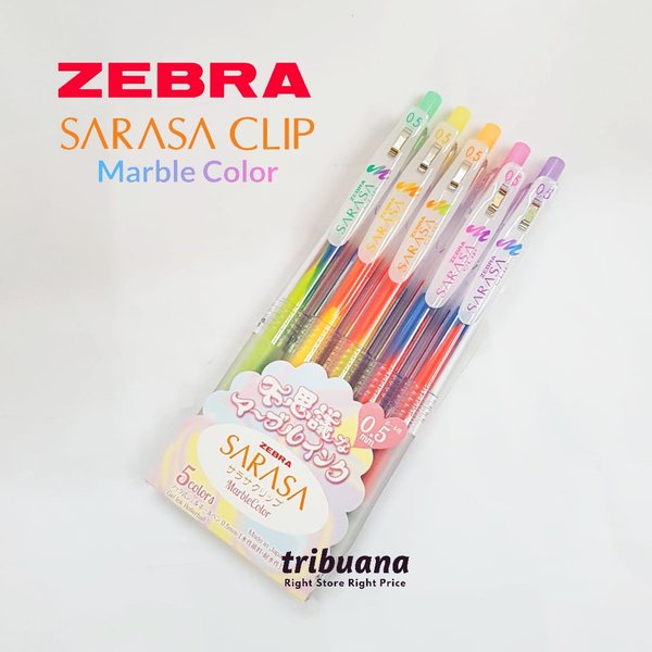 

Pulpen Gel Sarasa Clip MARBLE 0.5 mm set isi 5
