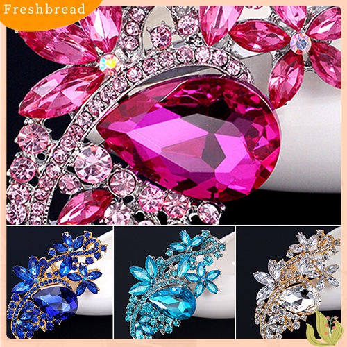 [ TERLARIS]Waterdrop Flower Brooch Pin Rhinestone Crystal Brooches Bouquet Wedding Jewelry