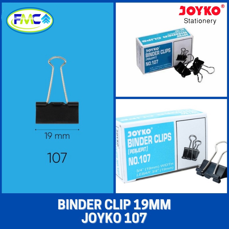 Binder Clip Nomor 105 107 111 155 200 260 280 Joyko Penjepit Kertas Besar Sedang Kecil Jepitan Serbaguna Original