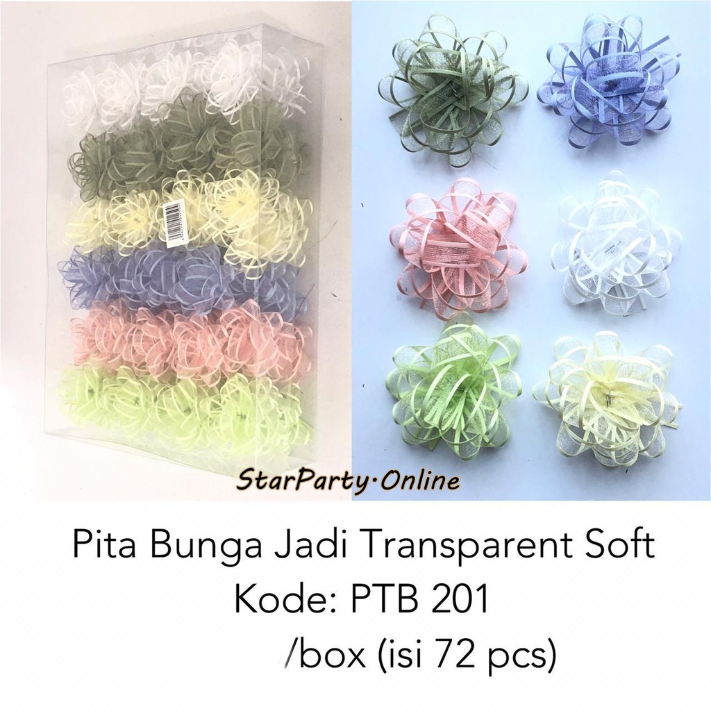 Pita Bunga Jadi Transparant Soft Box /Pita Souvenir /Pita Hantaran