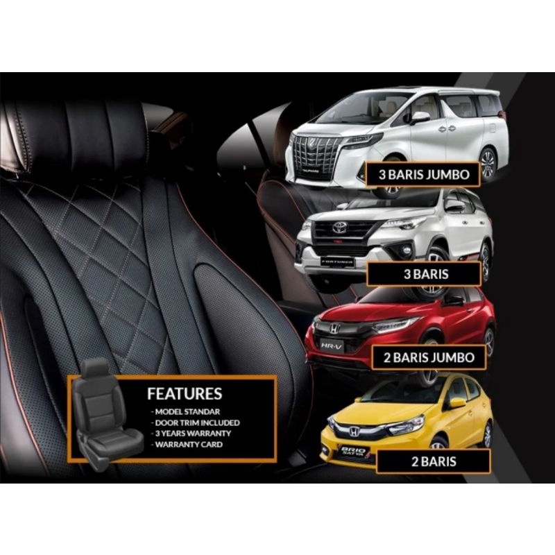 JOK KULIT ASLI MOBIL GENIUNE LEATHER, NAPPA TEXTURE- 2 BARIS