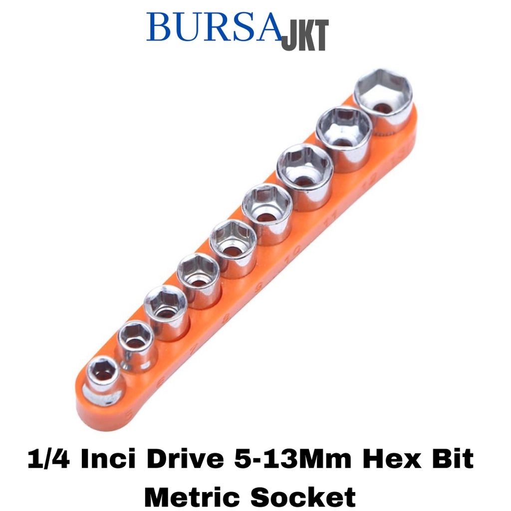 KUNCI SOCK SOCKET 1/4 MINI SET ISI 9 5 - 13 MM